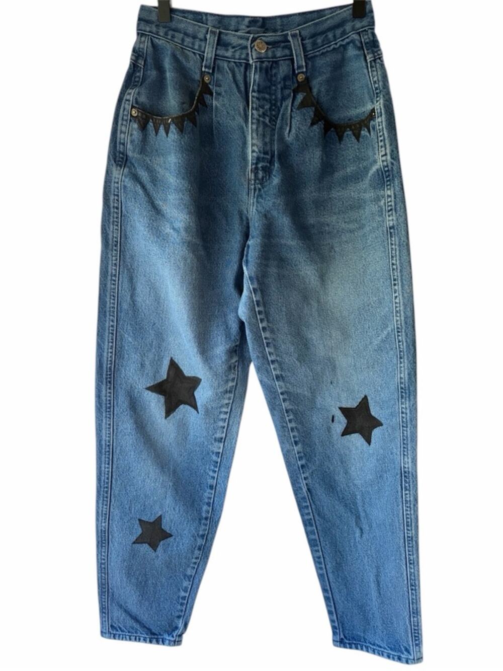 Vtg. 80’s/90’s Brittania Hand-Painted Star Patch Denim Jeans👖